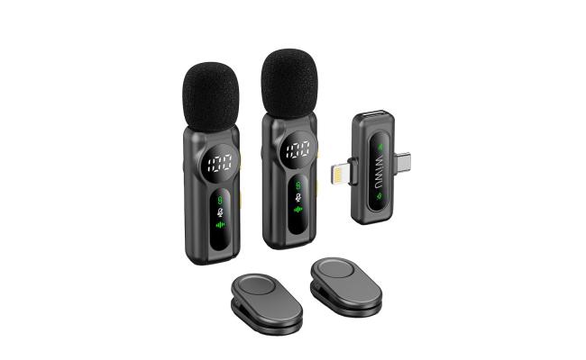 WiWU Wi-WM007 Dual Wireless Lavalier Microphone